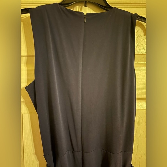 Women’s M Navy Blue Cropped Length Michael Kors Jumpsuit w Waist Tie and Pockets - Picture 7 of 7